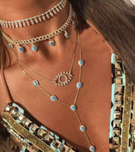 Load image into Gallery viewer, Turquoise Drop Lariat Necklace