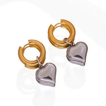 Load image into Gallery viewer, Amora Heart Drop Hoops