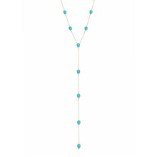 Load image into Gallery viewer, Turquoise Drop Lariat Necklace