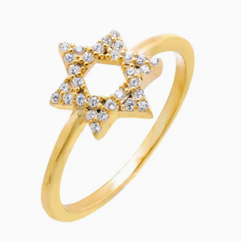 pave Star of David Ring