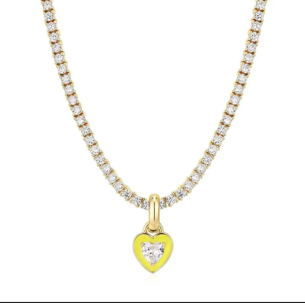 heart in Yellow Necklace