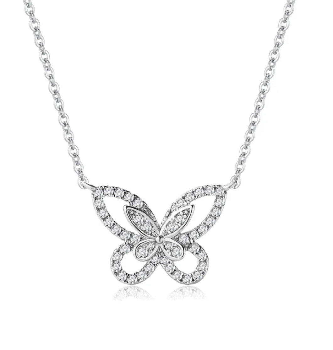 Butterfly X Cz Necklace