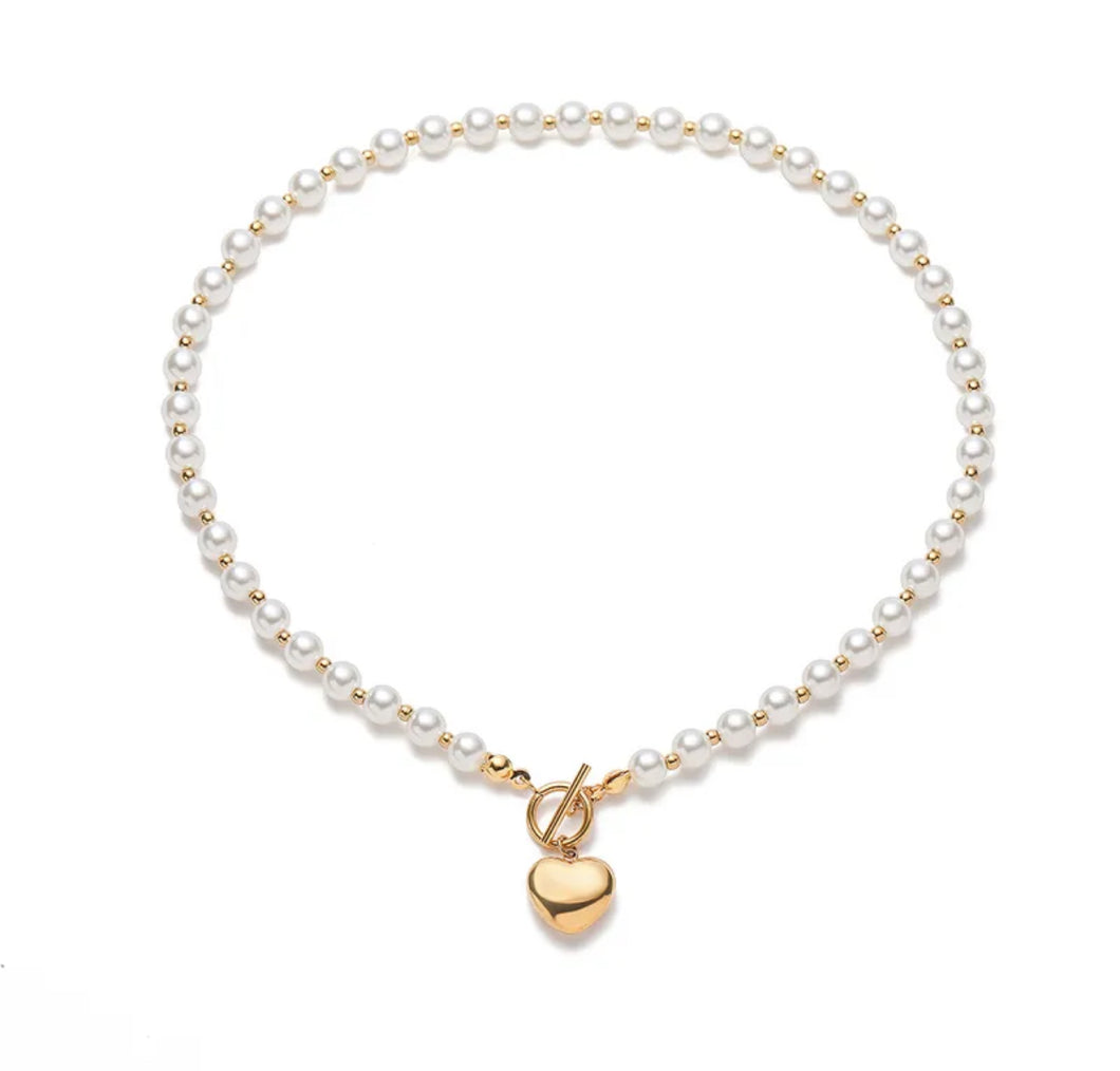 Heart Pearl Necklace