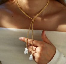 Load image into Gallery viewer, Luna Pearl Lariat Necklace
