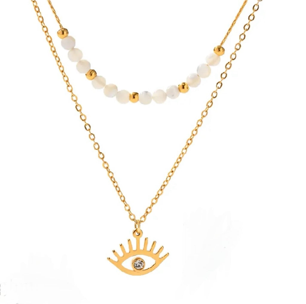 Double Layer Evil Eye Necklace