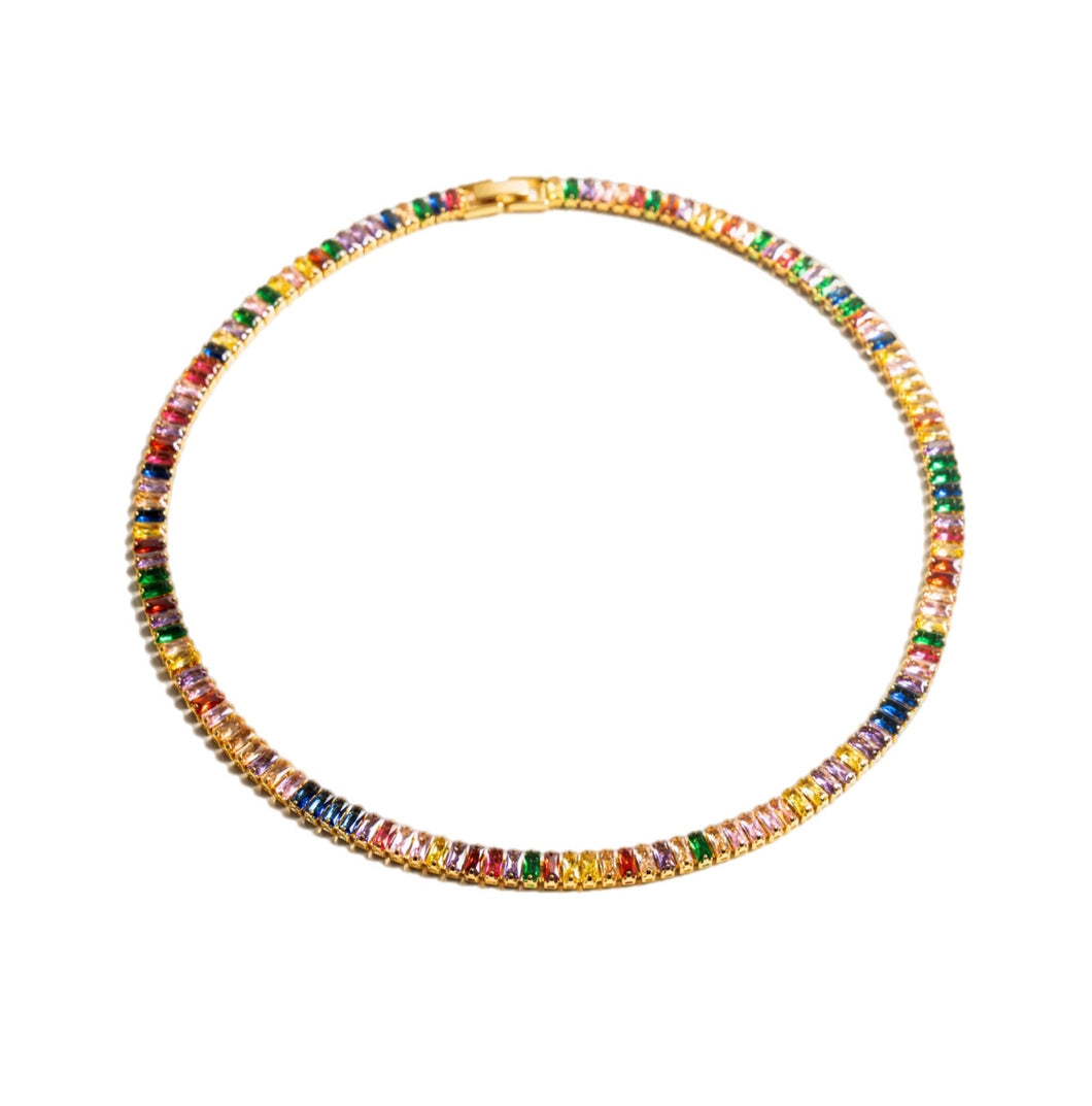 Rainbow Tennis Necklace