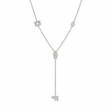 Load image into Gallery viewer, Pavé Protection Lariat Necklace – Silver

