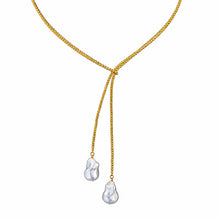 Load image into Gallery viewer, Luna Pearl Lariat Necklace
