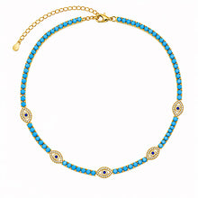 Load image into Gallery viewer, Evil Eye Tennis Necklace
