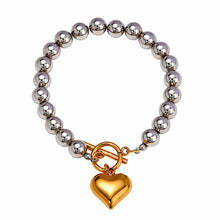 Load image into Gallery viewer, Golden Heart Beaded Bracelet
