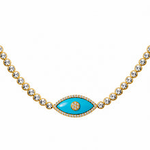 Load image into Gallery viewer, Turquoise Evil Eye Choker
