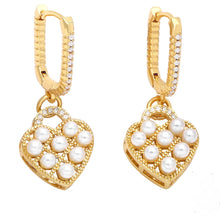 Load image into Gallery viewer, Heart Pearl Earrings
