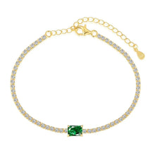 Load image into Gallery viewer, Emerald Baguette Tennis Bracelet
